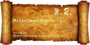 Mittelman Robin névjegykártya